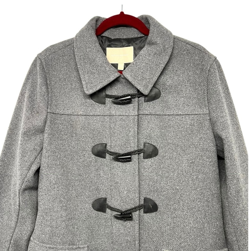 Banana Republic Factory Gray Wool Blend Toggle Button Hip Length Coat Women XL - Picture 2 of 8